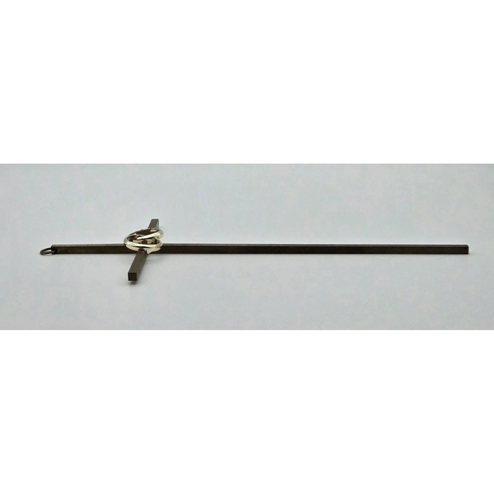 Marriage Wall Cross Brass‎ Interlocking Wedding Rings Religion Aged Patina - Picture 6 of 7